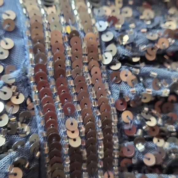 Mac duggal 5489 size 14 Blue Cap Sleeve Ombre Gown NWT  MOB - Picture 7 of 8